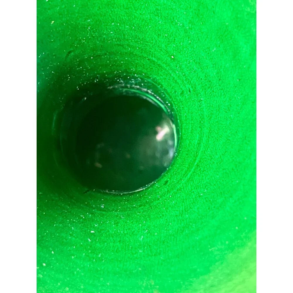 Awaji Green Ceramic Vase With Blue Iris Motif 6